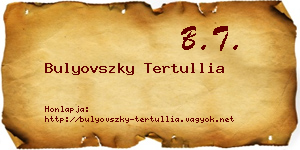 Bulyovszky Tertullia névjegykártya